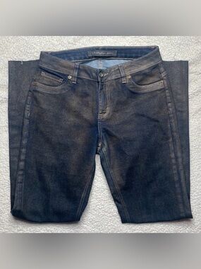 Christopher Blue Denim Jeans Metallic Stretchy material Size 8